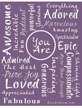 BlankieGram “You Are” Inspirational Throw Blanket – Purple – Plush Fleece Gift W